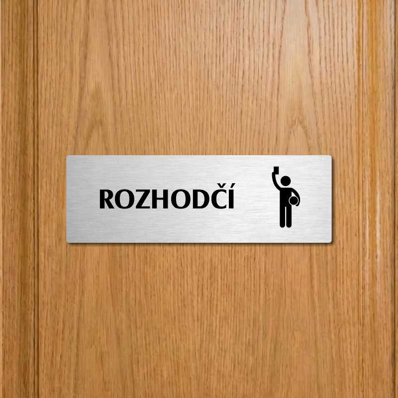 Rozhodčí, 200x66mm, zlatá popiska s ozdobou uprostřed
